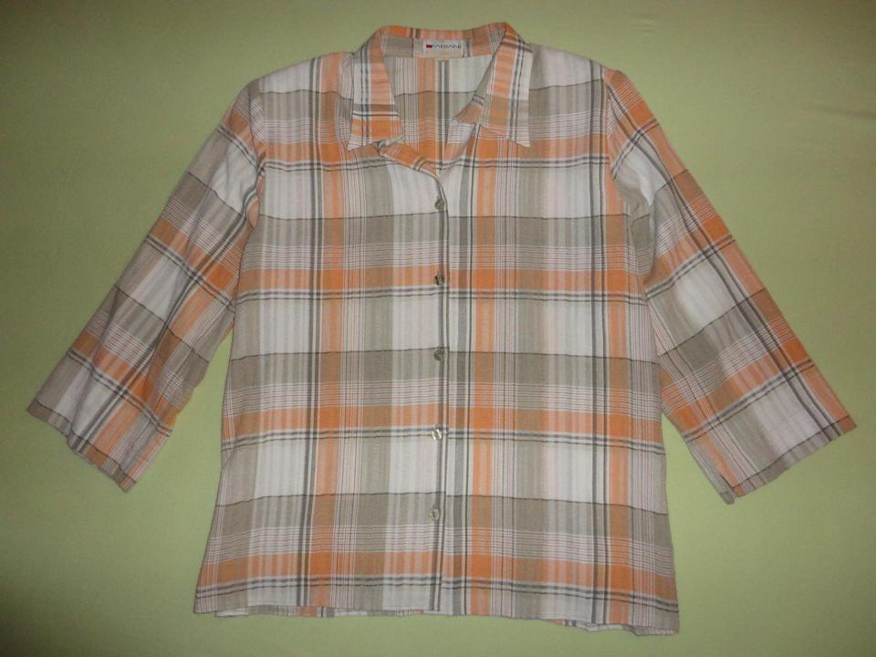 Damenkleidung, Bluse, Gr. 42, orange-kariert, sehr gut erhalten! in Bockau