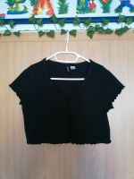 schwarze crop Bluse bauchfrei mit Knöpfen Damen S Rheinland-Pfalz - Atzelgift Vorschau