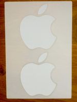 2x APPLE original Aufkleber / Logo, groß, weiß, 6x7,6 cm Baden-Württemberg - Heidelberg Vorschau