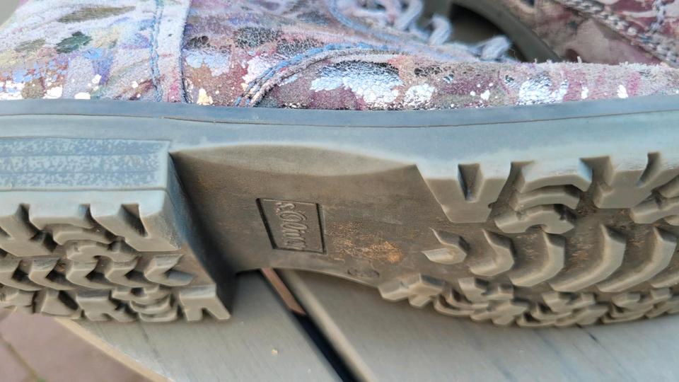 S'Olivee Boots Stiefel Gr.39 Glitzer Silber Blumen  Chic in Kassel