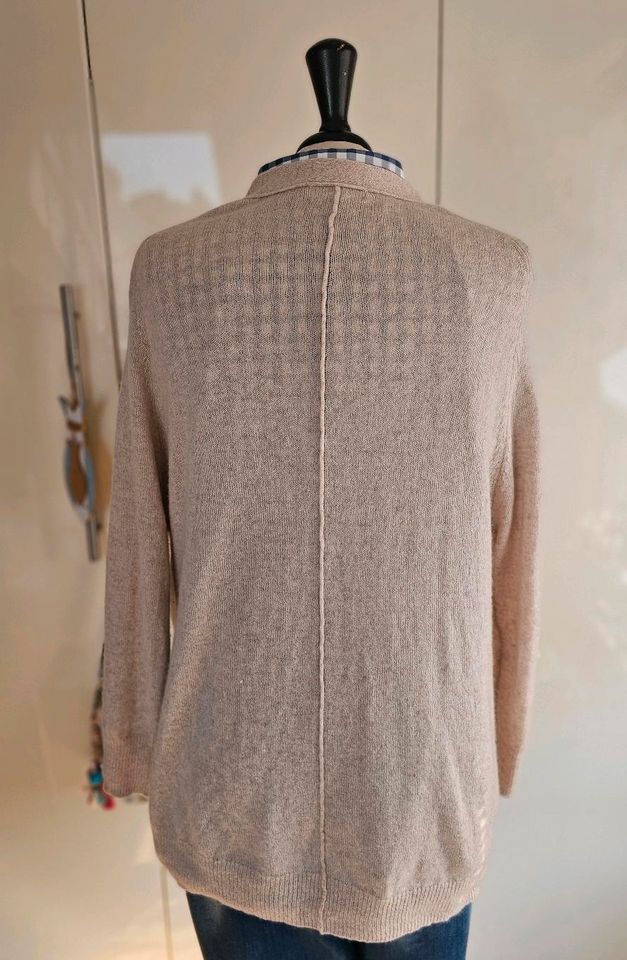 IN LINEA Kaschmir Cashmere Strickjacke butterweich Beige XL 42 44 in Krefeld