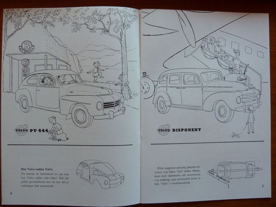 Volvo Malbuch aus 1953: Volvo 444 544 Buckelvolvo Duett Werbung in Ritterhude