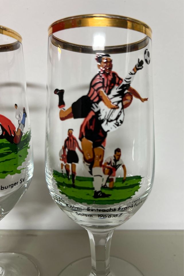 2 Biergläser 1. FC Köln HSV BMG Frankfurt 1966/67 Bundesliga in Duisburg