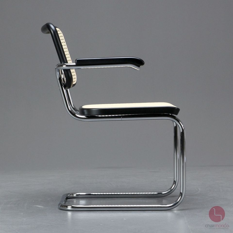 Thonet S64 V Freischwinger Bauhaus Stuhl Schwarz Chair 1 von 6 in Würzburg