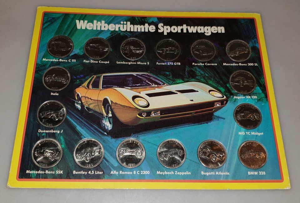 SHELL Münzen Set Weltberühmte Sportwagen 70er Jahre in Zimmerschied