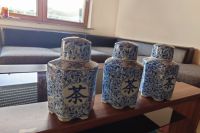 Set von 3 chinesischen Vasen mit Deckel in Blau-Weiß Baden-Württemberg - Reutlingen Vorschau