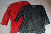 2 Shirts Halbarmshirt dunkelgrün rot Größe L 44 C&A Niedersachsen - Oyten Vorschau