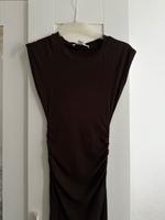 Figurbetontes dunkel braunes Midi Kleid mit Drapierung Berlin - Spandau Vorschau