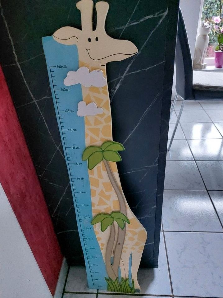 Messlatte Kinder Holz Giraffe Größe bandmass in Dinslaken
