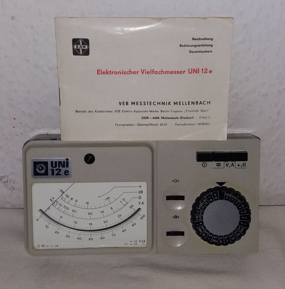 >Elektronisches Multimeter" VEB Messtechnik Uni12e"< in Dresden