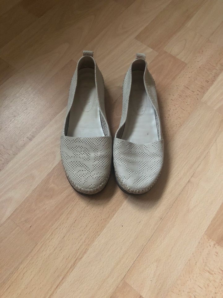 Ballerinas Echt Leder Slipper Gr.36 Neu weiß Creme Flex weich in Gummersbach