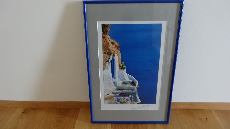 Urlaub Meer Bild Wandbild Gemälde mit blauem Rahmen in Gunzenhausen
