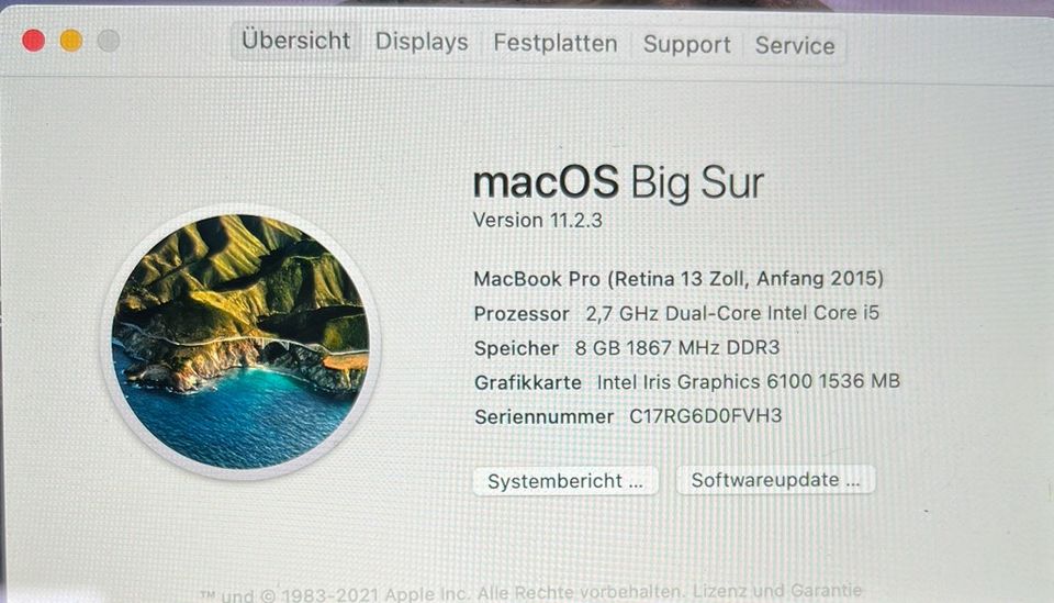 MacBook Pro (Retina, 13‘‘, early 2015) in Berlin