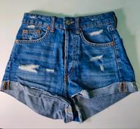 H&M Jeans Shorts Damen blau Gr. 32 Hessen - Schaafheim Vorschau