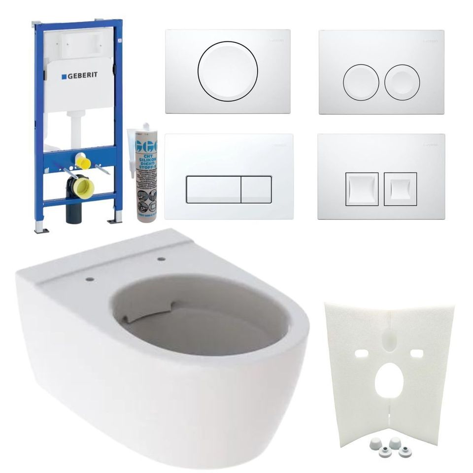 Geberit Vorwandelement iCon WC spülrandlos Drückerplatte Sitz in Bad Liebenstein