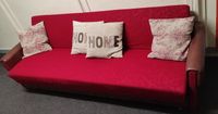 Retro Couch mit Schlaffunktion 3Sitzer Rot Leder Sachsen - Weißwasser Vorschau
