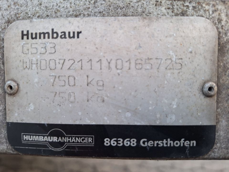 Humbauer 750 KG Anhänger in Koblenz