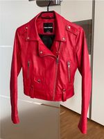 Bikerjacke Jacke Leder Imitat - rot -  Größe XS - Tally Weijl Schwerin - Neumühle- Sacktannen Vorschau