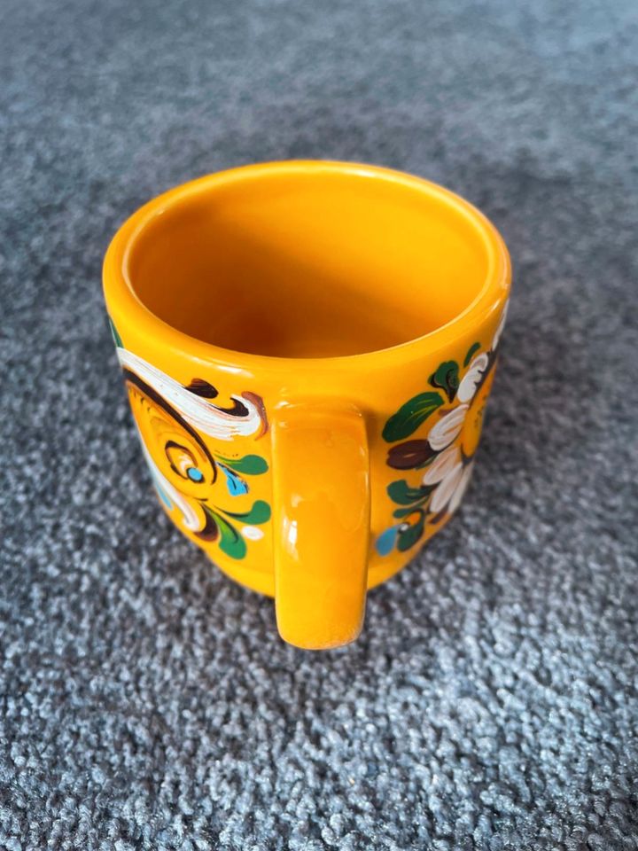 Kaffeeservice - Jasba Keramik | 70er Blumenmuster | gelb/braun in Filderstadt