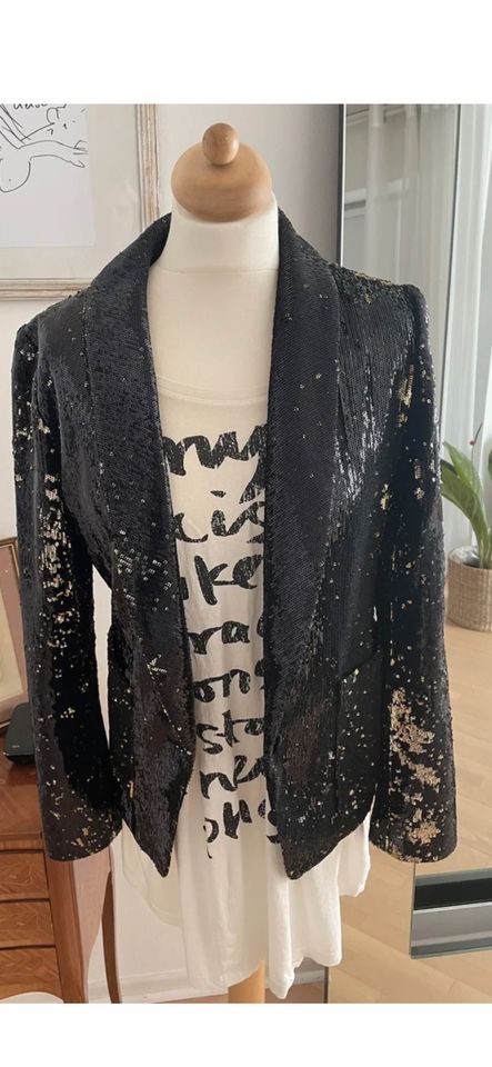 Antik Batik Blazer 36 / 38 Silvester Jacke Pailletten schwarz in Paderborn