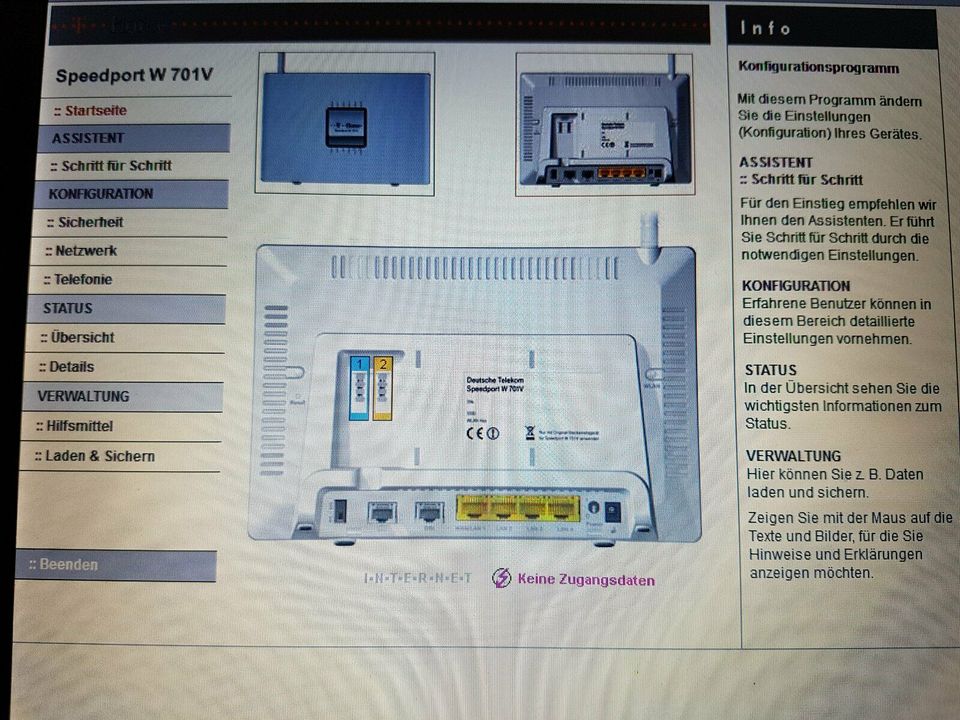 Deutsche Telekom - Speedport W 701 V - DSL - gebraucht - TOP in Hanau