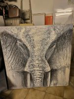 XL Leinwand Elefant modern Art strukturbild 90 X 90 Niedersachsen - Haste Vorschau