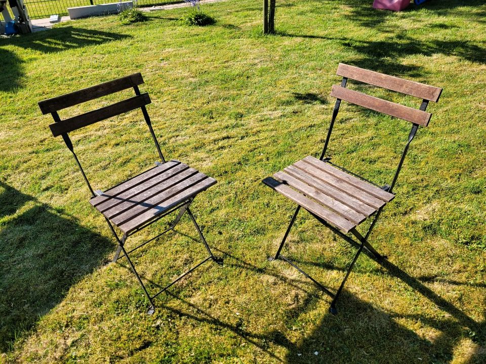 Gartenstühle Klappstühle Holz mit Metallgestell von Ikea (Tärnö) in Heikendorf