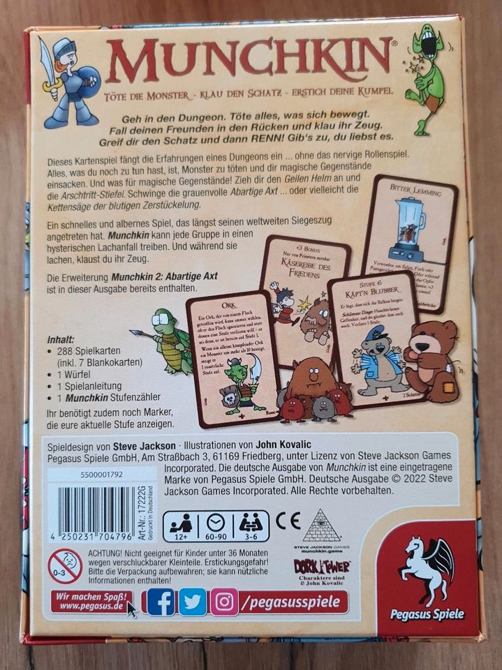 Munchkin Spiel Basisspiel + Erweiterung Munchkin 2 Abartige Axt in Taura