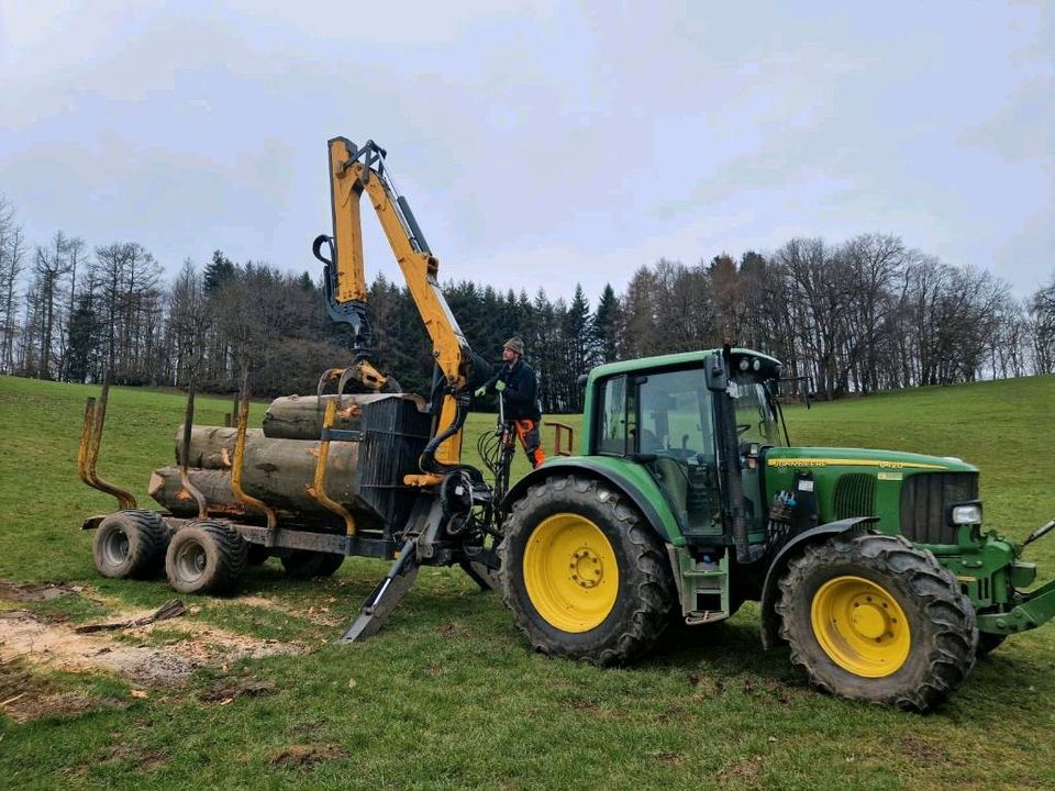 Holztransport, Rückewagen, Durchforstungen in Lautertal