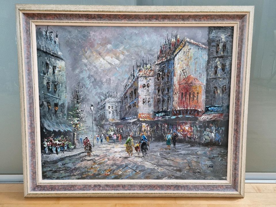 GEMÄLDE ÖLGEMÄLDE BILD KUNST ÖLBILD ALT DEKO NACHLASS PARIS in Kumhausen