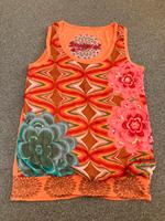 Desigual Top Shirt Retro Muster orange pink viskose Gr S 38 Hessen - Rodgau Vorschau