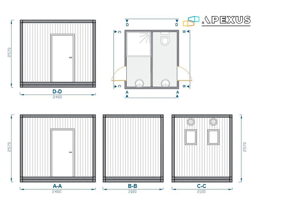 WC/Dusch - Container | Sanitärcontainer | Toilettencontainer | 210cm x 240cm in Leipzig