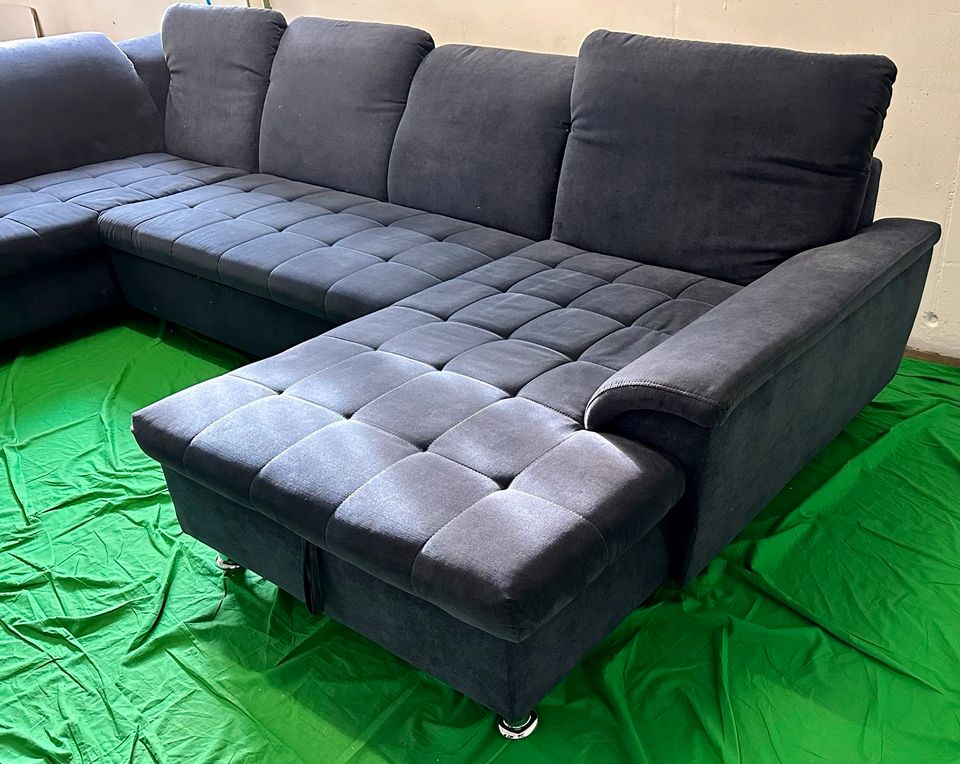 NEU! Wohnlandschaft Franzi XXL ! Sofa Chenille marine ! Bett in Löhne