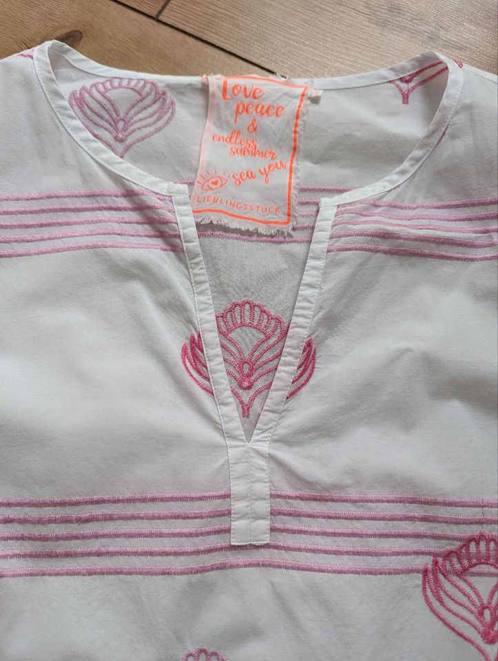 Lieblingsstück Bluse/Hemd Gr. 42 Weiß/Pink in Pfinztal