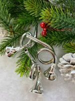 Lauscha 3er Set Trompeten Weihnachtsschmuck silber 9x4cm mit Klan Niedersachsen - Beedenbostel Vorschau