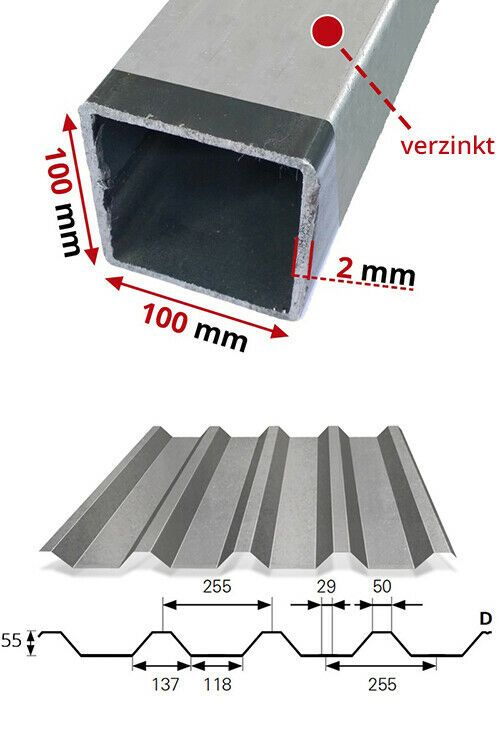 Carport 3x6 m Moderne Garage auf Maß Blechgarage Montage Stahl in Görlitz