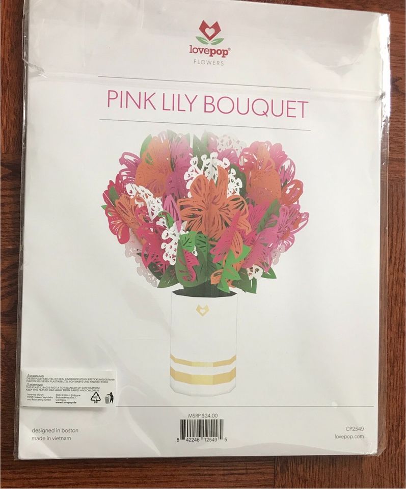 Lovepop Pink Lily Blumenstrauß Blumen Papier Geschenk in Winnenden