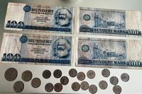Gesamtpreis für DDR Geld, diverse Münzen und 4x 100 Mark-Scheine Sachsen - Brandis Vorschau