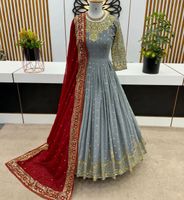 Anarkali kleid in grau indien Niedersachsen - Munster Vorschau