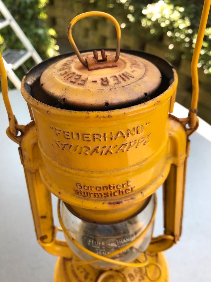 Alte Feuerhand Lampe Laterne 276 mit Orginal Glas funktioniert in Warstein