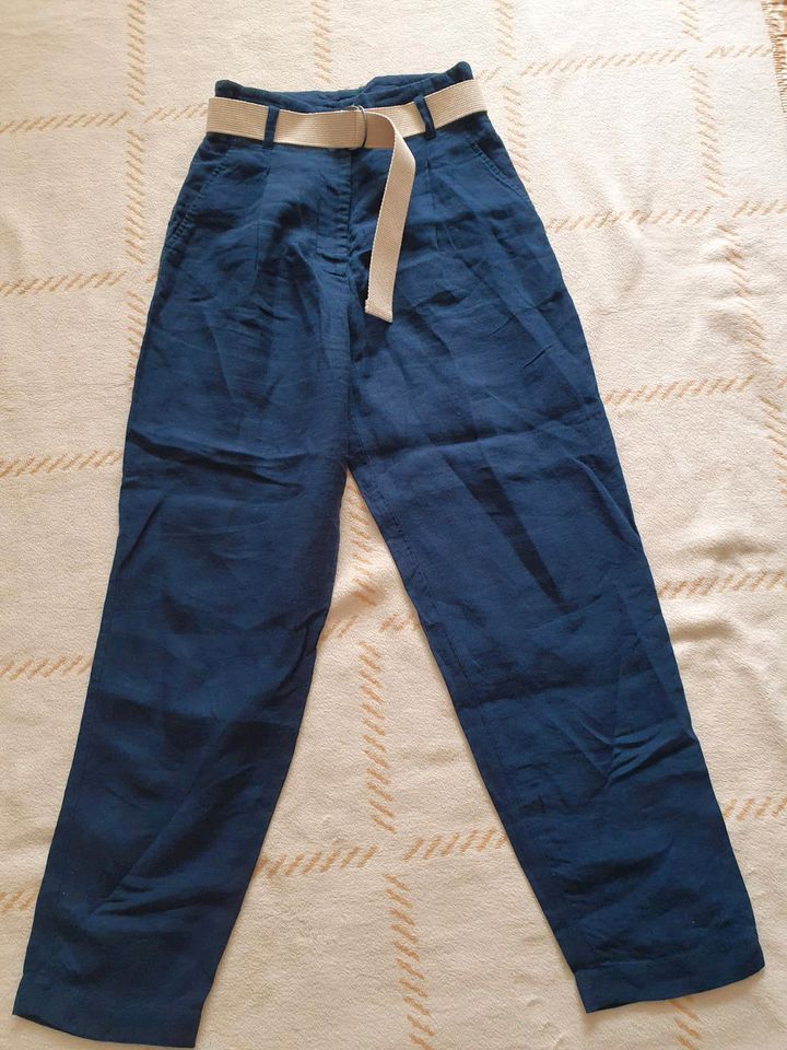 Hessnatur Leinenhose High Waist Gürtel Gr. 34 NP. 190€ top in Düsseldorf