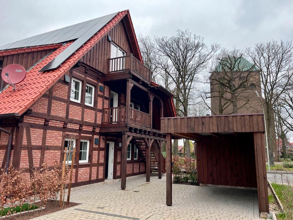 Hochwertige Fachwerk-Neubau Wohnung in Ostbevern-Brock zu vermieten. Erstbezug. Maisonette. 3 Zimmer. Mit 2 Balkonen. in Ostbevern