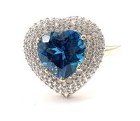 Restposten London Blue Topas Ring Herzschliff 375 Gold RW 20,0 Ø Bayern - Schweitenkirchen Vorschau