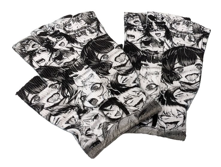 Manga Ahegao Motiv Handschuhe ❖ Manga Print ❖ Fingerlose Handschu in Leipzig