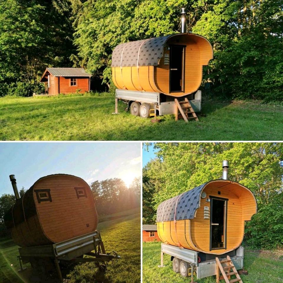 Mobile Sauna HOTTUB Saunafass Badefass mieten Wellness in Grönheim