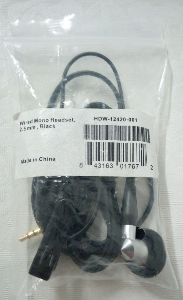 Blackberry Headset HDW-12420-001 schwarz + Polster 2,5mm Stecker in Gerlingen