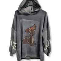 Bambi Glitzer Kapuzen Pullover Größe 48-52 Nordrhein-Westfalen - Grefrath Vorschau