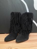 Schwarze High Heels Stiefeletten mit Fransen Nordrhein-Westfalen - Brühl Vorschau