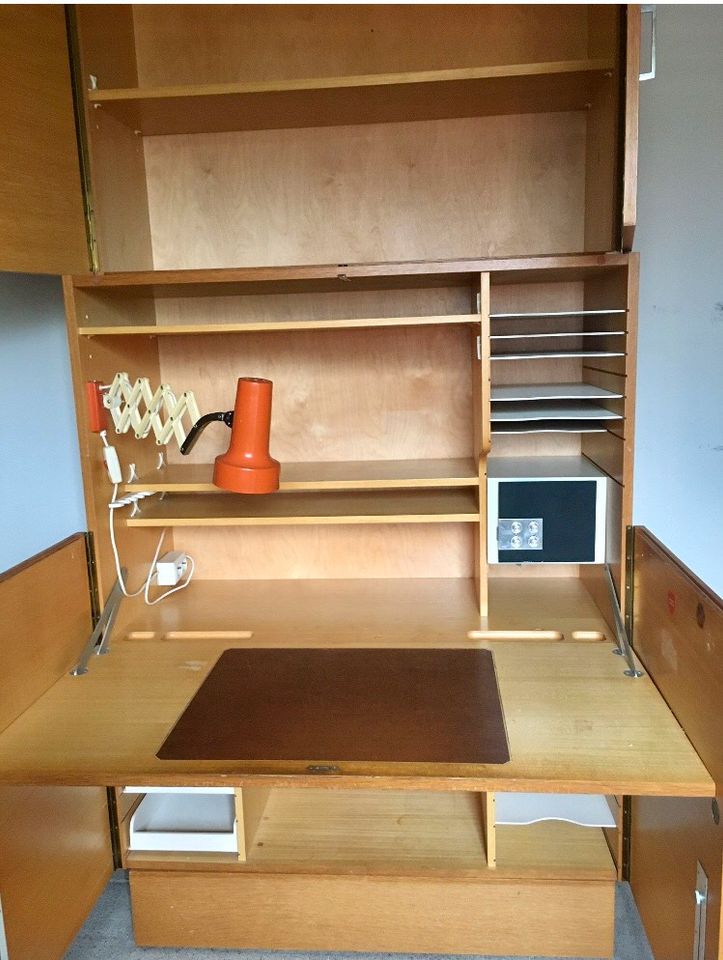 Schreibtisch Schrank Kombination Sekretär massiv Holz in Norderstedt