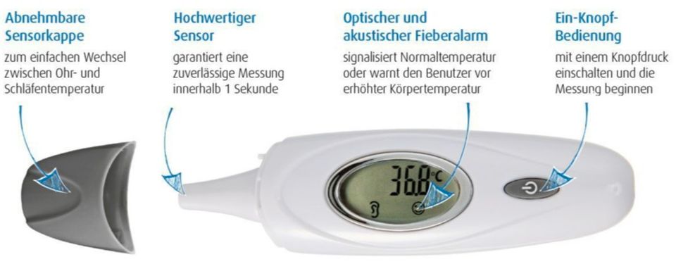 Reer SkinTemp 3in1 Infrarot-Fieber-Thermometer Fieberthermometer in Berlin